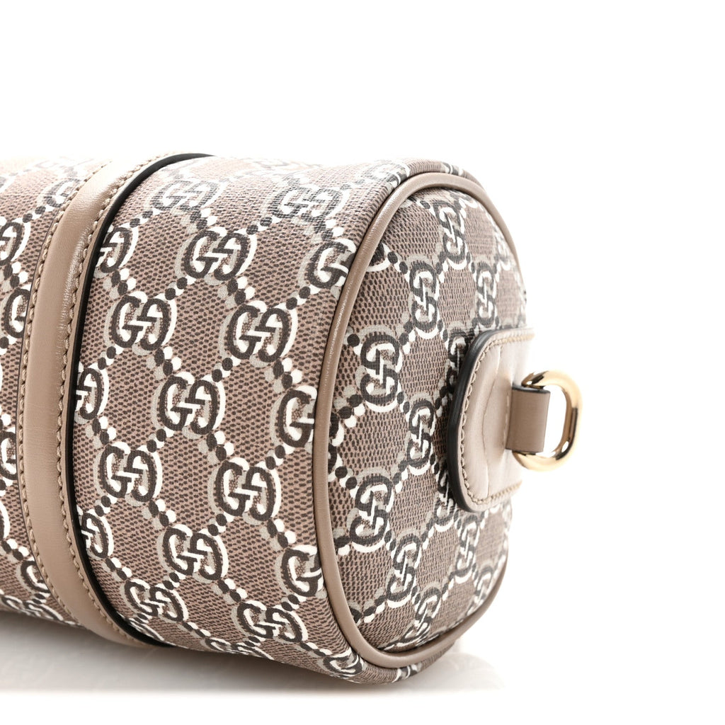 GG Shadow Monogram Ophidia Top Handle Bowler Bag Taupe