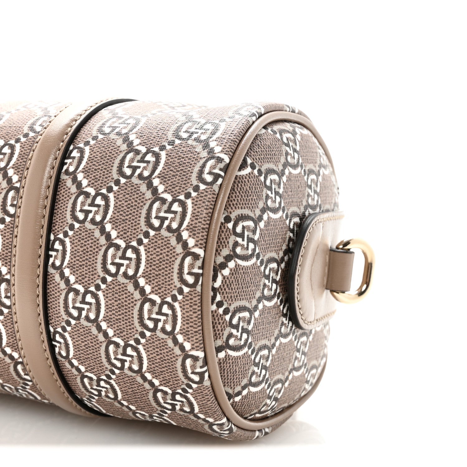 GG Shadow Monogram Ophidia Top Handle Bowler Bag Taupe