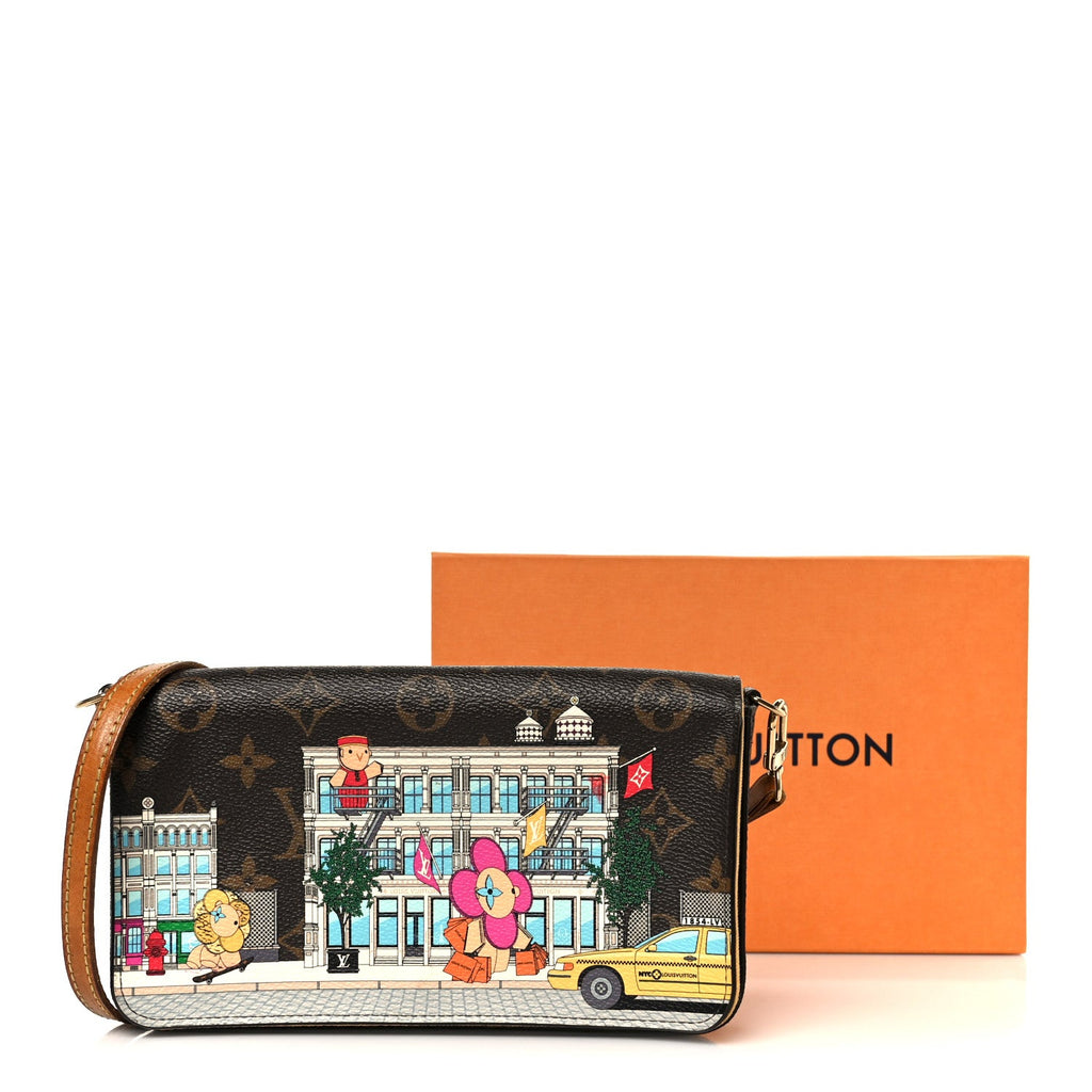Monogram 2022 Christmas Animation New York Soho Pochette Felicie Chain Wallet Yellow