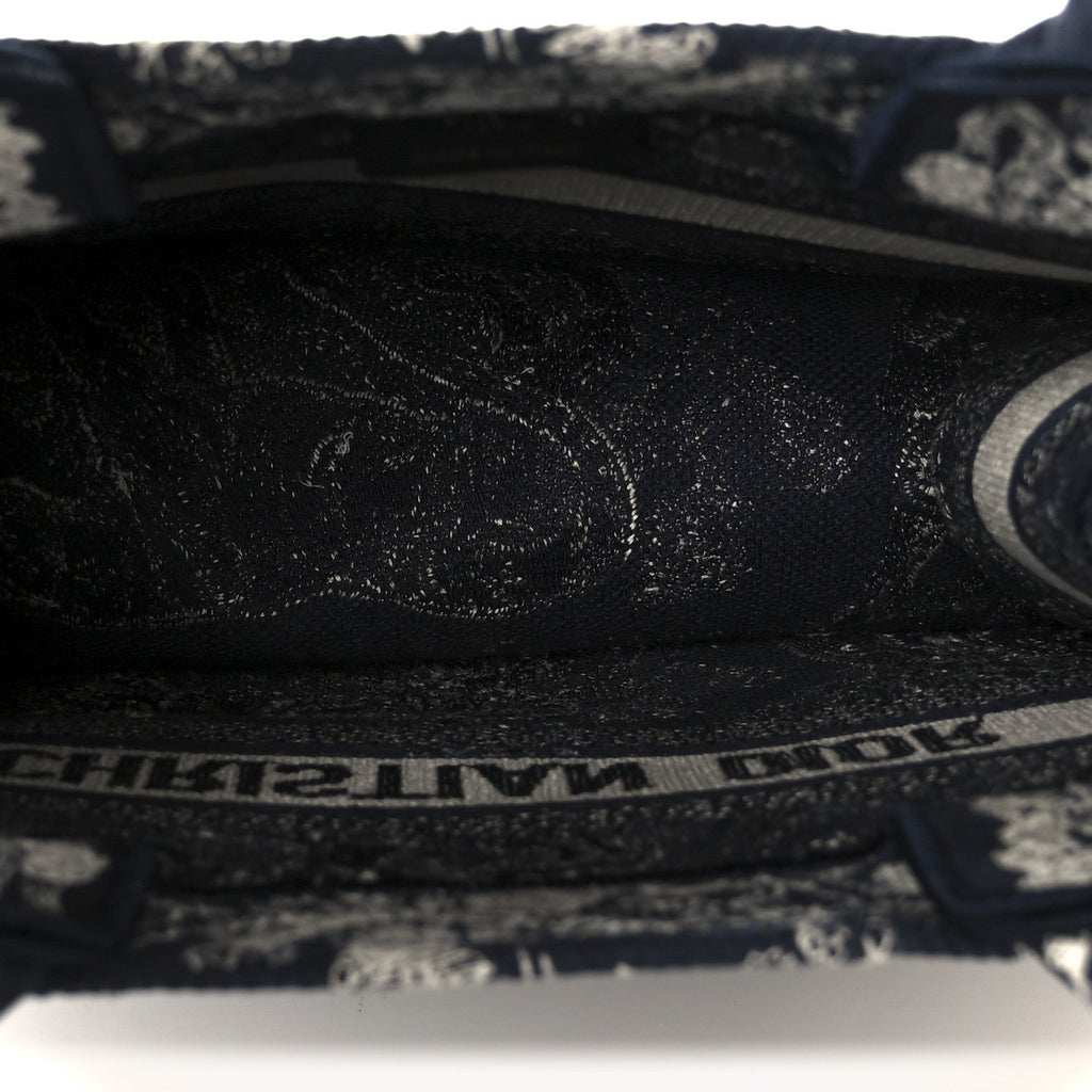 Canvas Embroidered Small Dioriviera Toile De Jouy Book Tote Blue