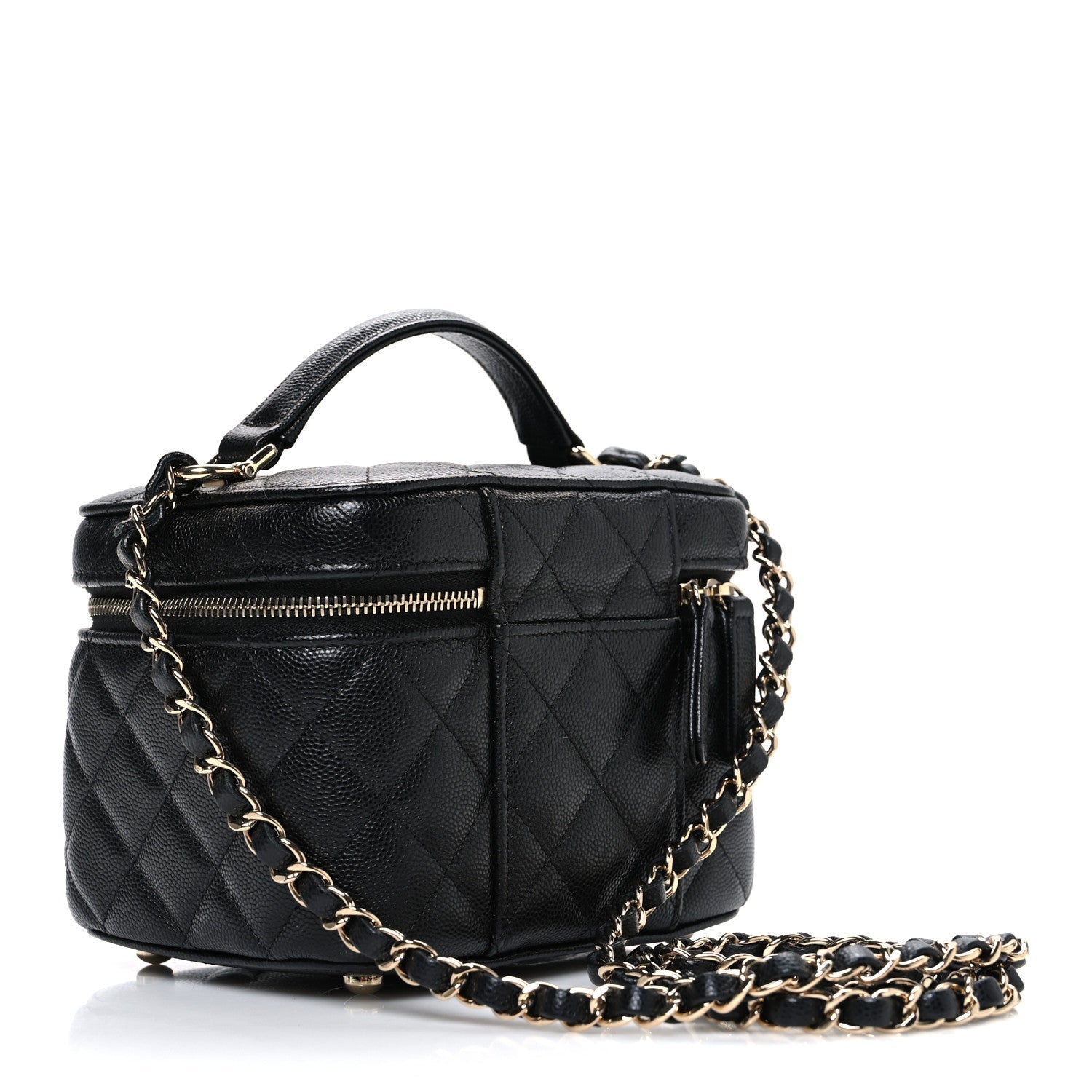 Caviar Quilted Small CC Vanity Case Black Black