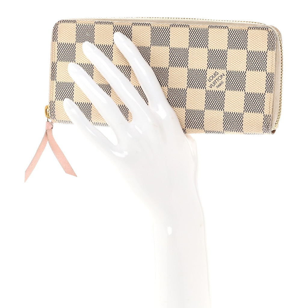 Damier Azur Clemence Wallet Rose Ballerine