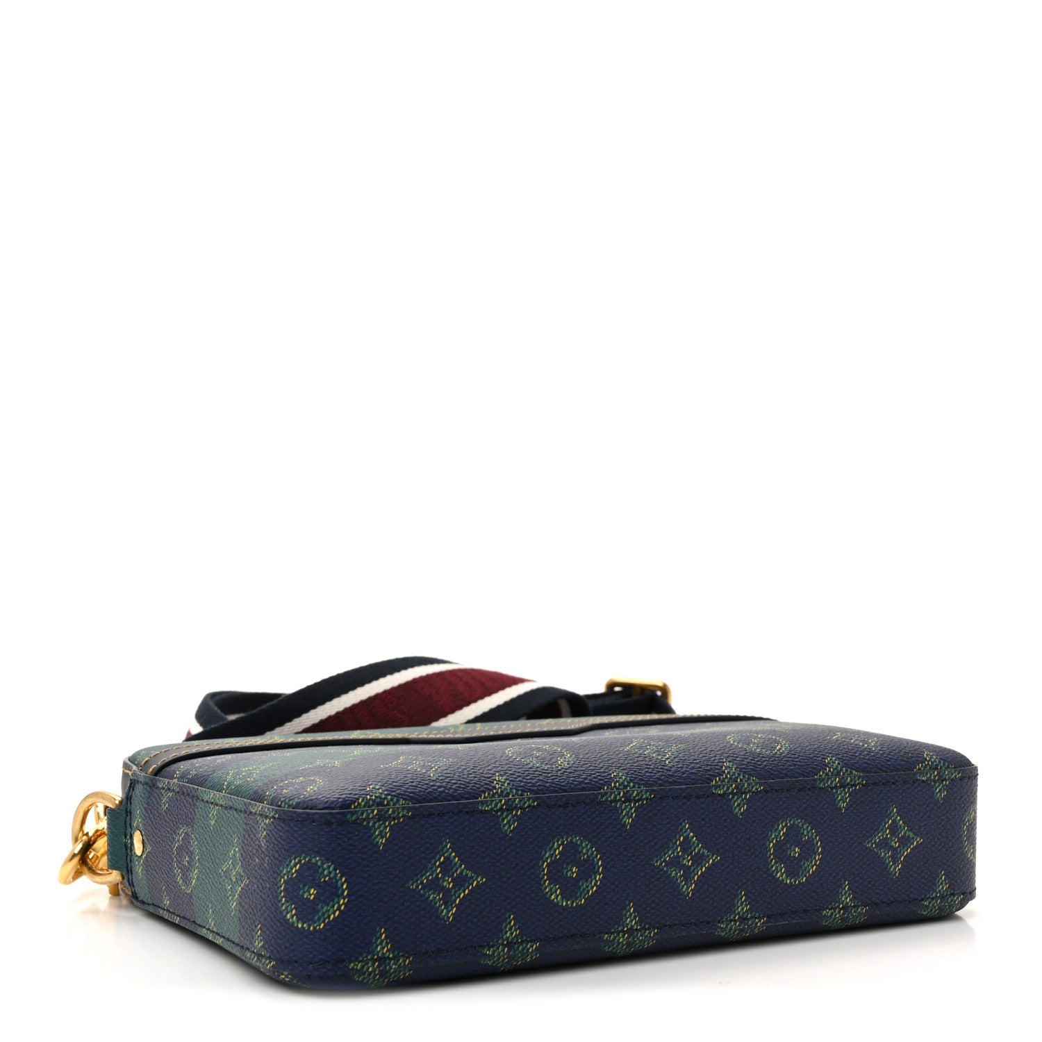 Monogram Heritage Stripes Trio Messenger Blue