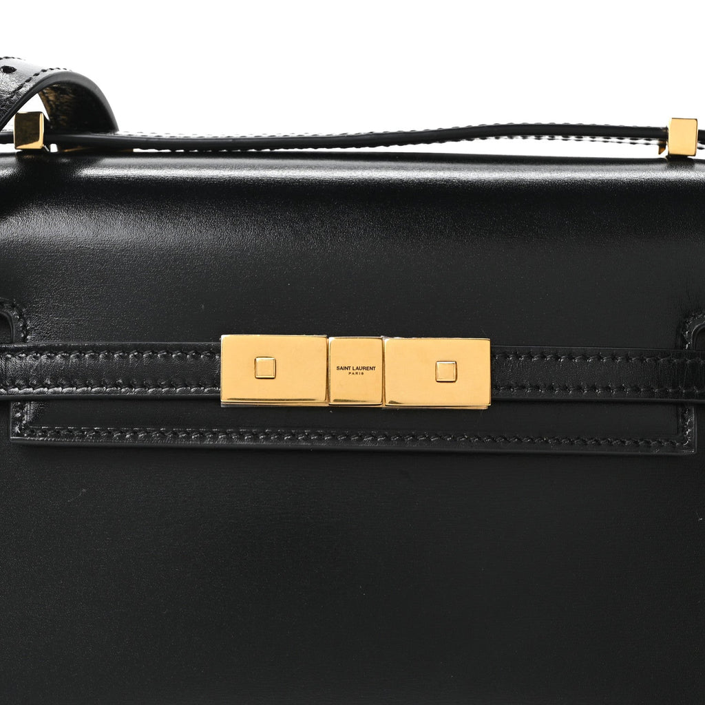 Smooth Calfskin Mini Manhattan Shoulder Bag Black
