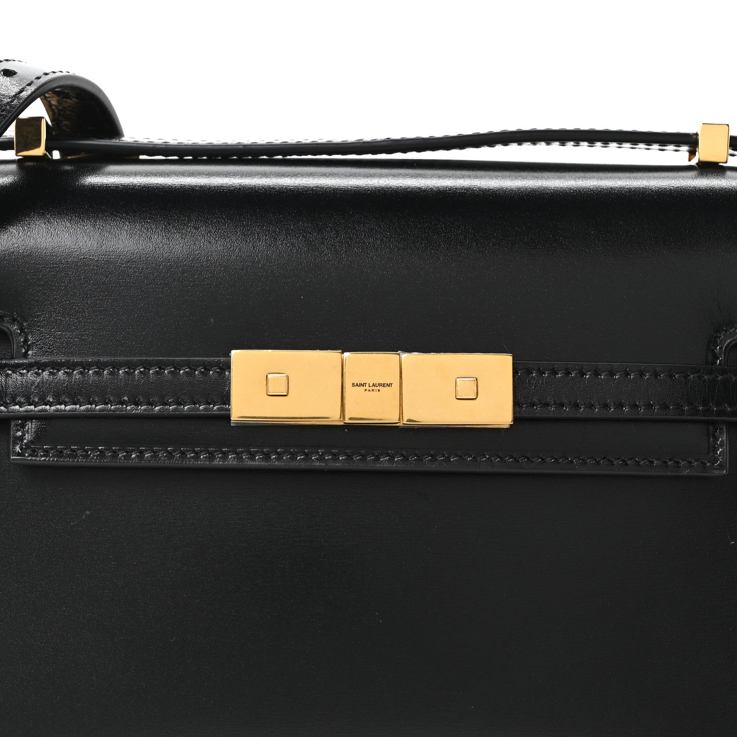 Smooth Calfskin Mini Manhattan Shoulder Bag Black