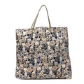 Nylon Cat Emoticon Tote Navy Silver
