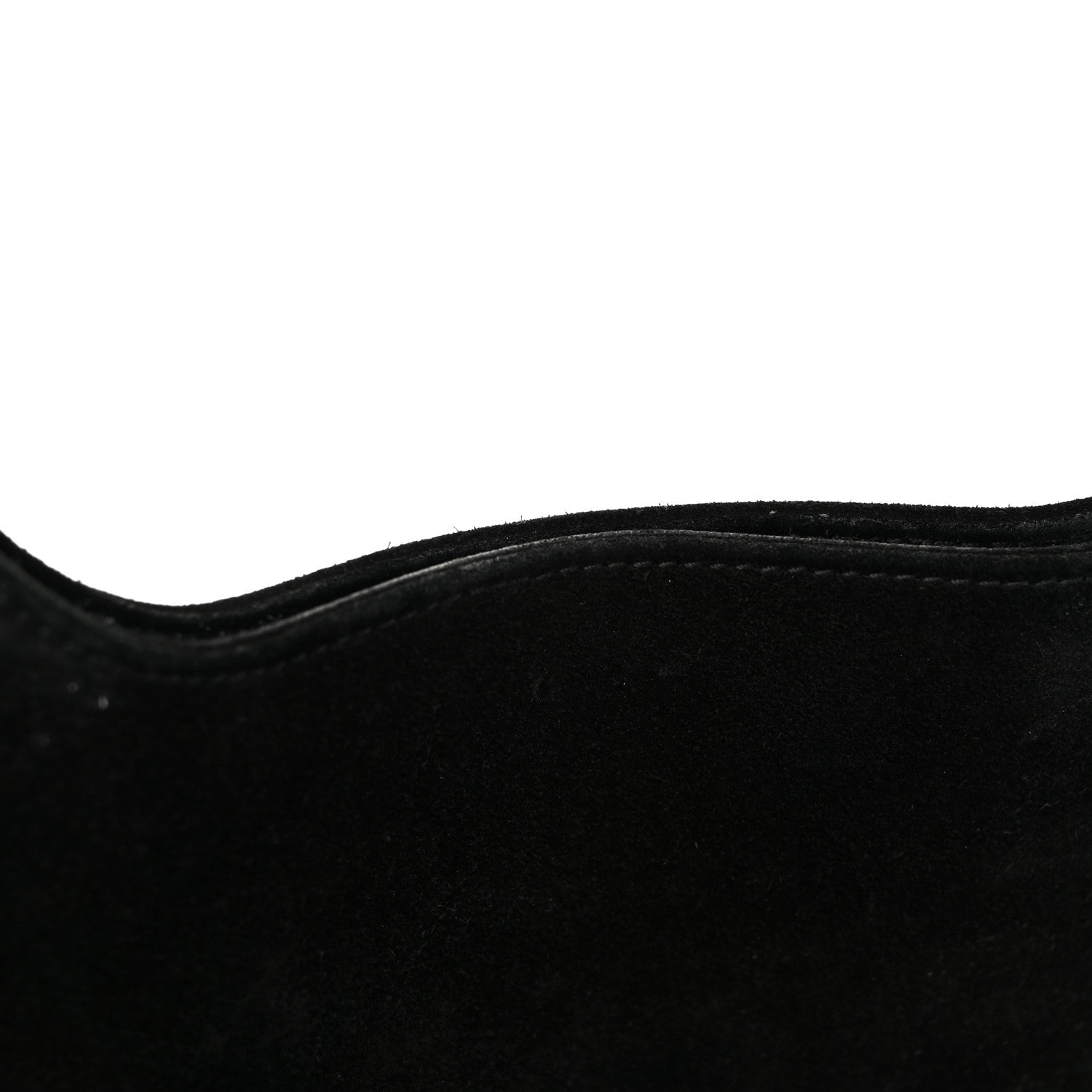 Suede Logo Shoulder Bag Black