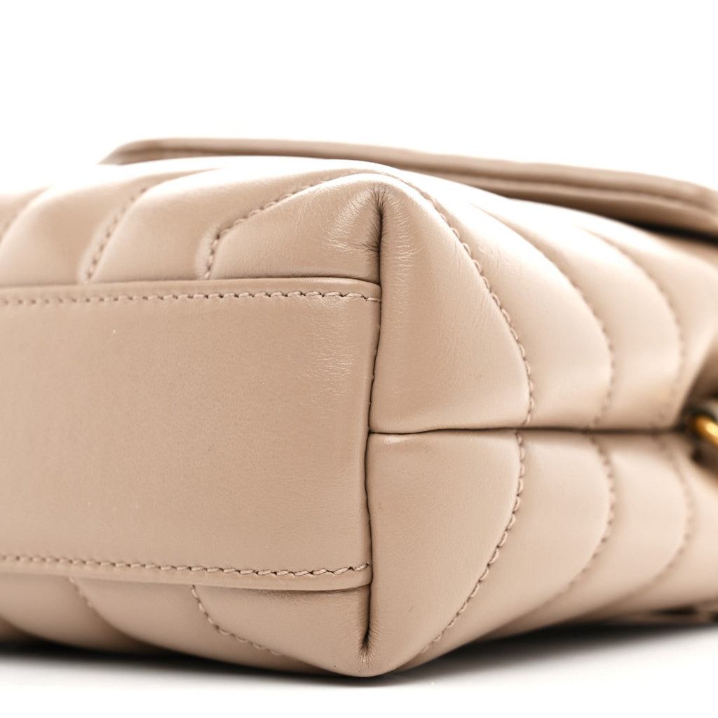Calfskin Y Quilted Monogram Toy Loulou Crossbody Bag Dark Beige