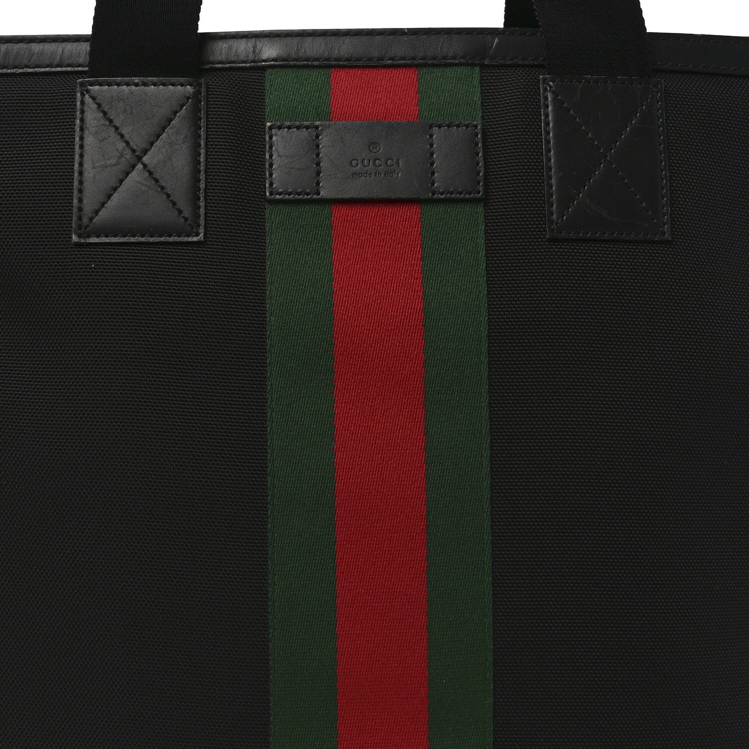 Techno Canvas Web Vertical Tote Black