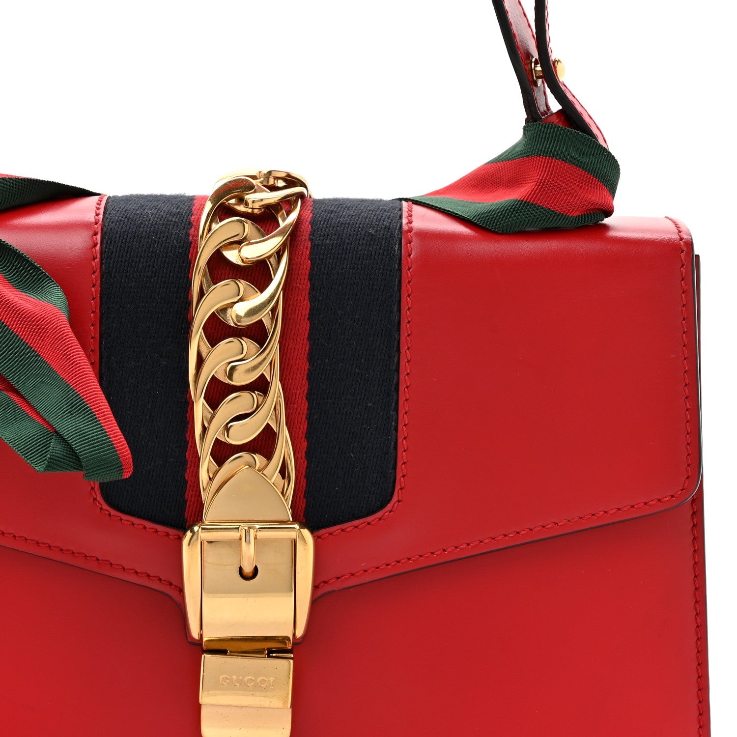 Calfskin Small Sylvie Shoulder Bag Hibiscus Red