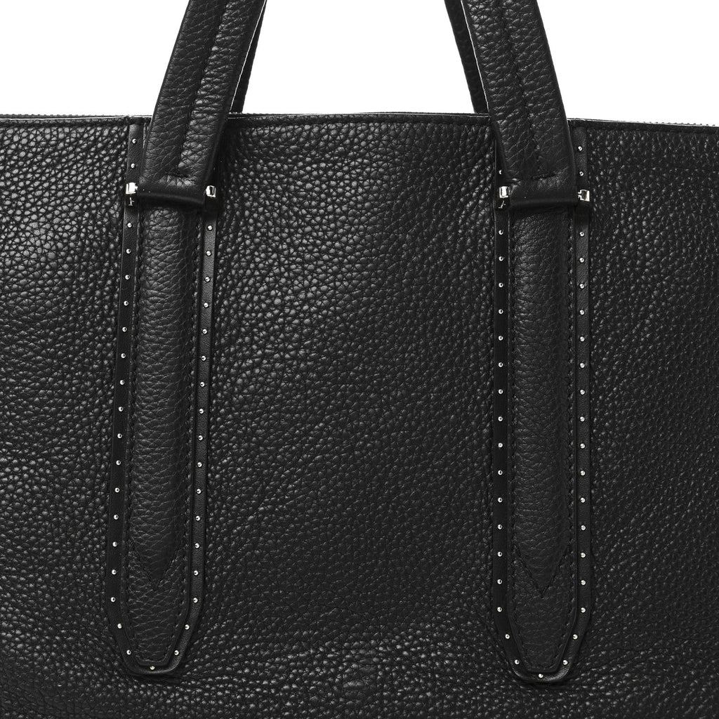Calfskin Studded Firenze Briefcase Black