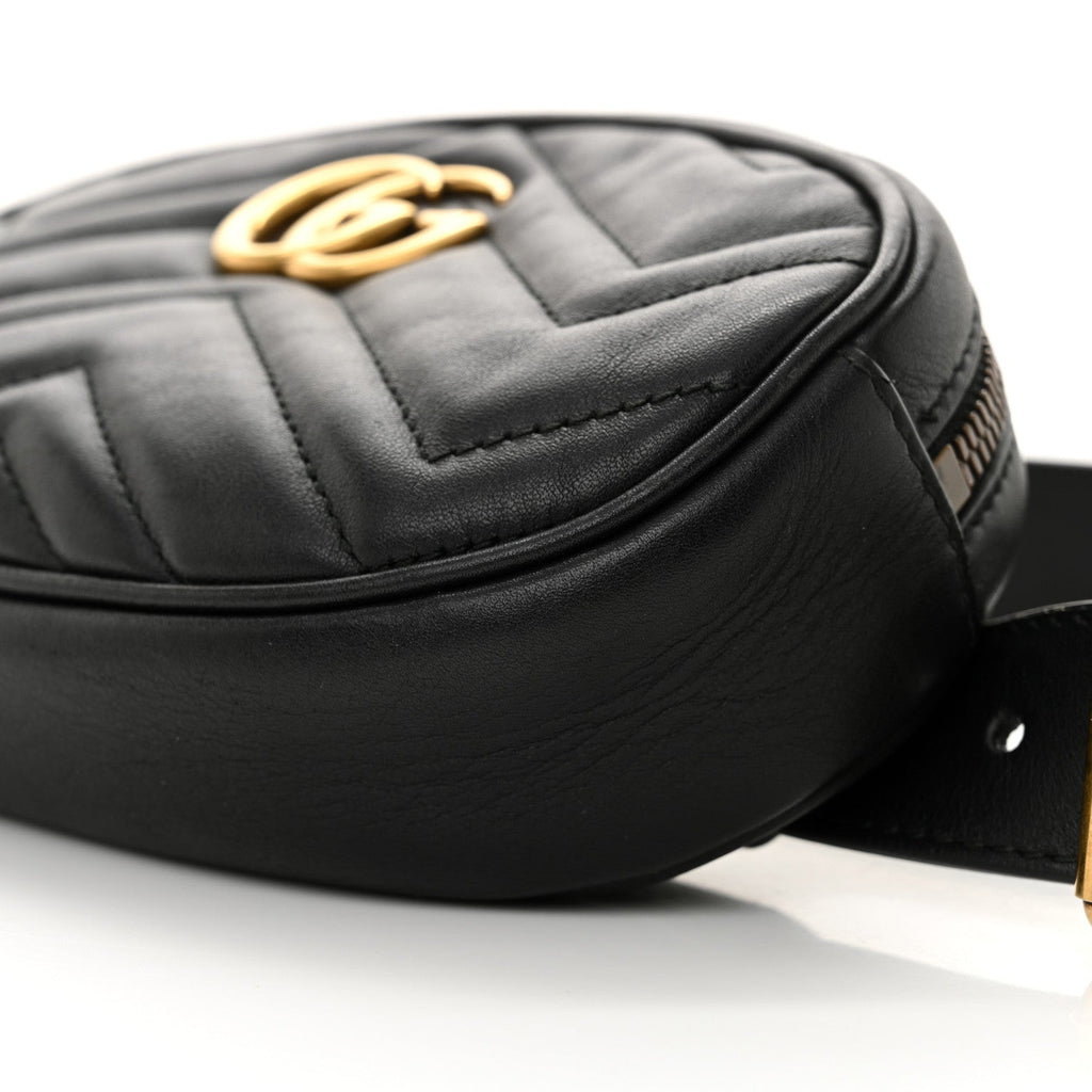 Calfskin Matelasse GG Marmont Belt Bag 85 34 Black