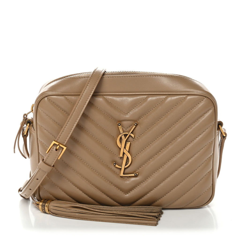 Calfskin Matelasse Monogram Lou Camera Bag Dark Beige