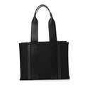 Calfskin Linen Medium Woody Tote Deep Denim
