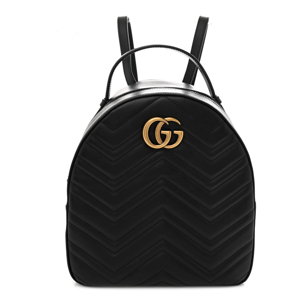 Calfskin Matelasse GG Marmont Dome Backpack Black