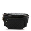 Caviar Quilted Business Affinity Waist Belt Bag Black