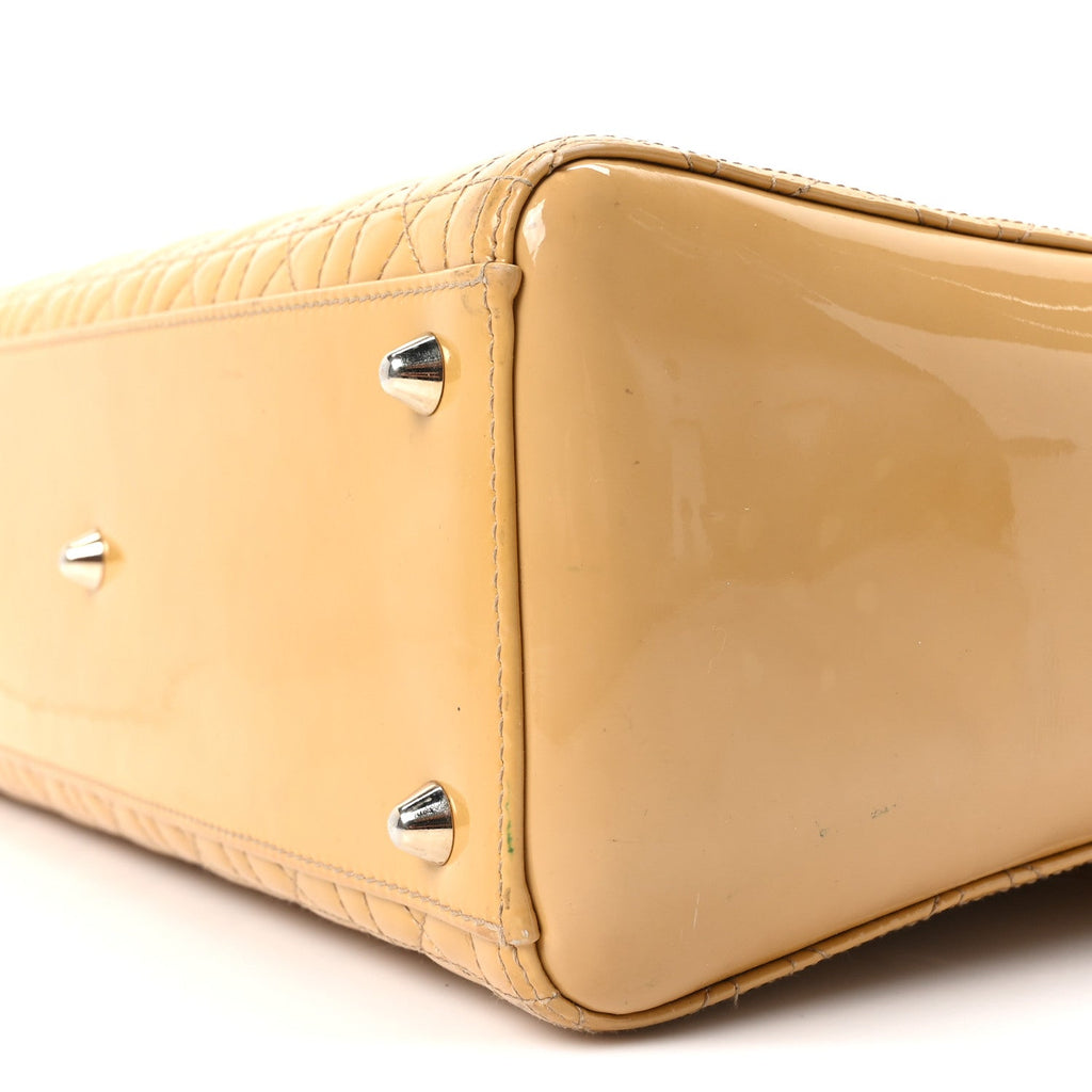 Patent Cannage Large Lady Dior Beige