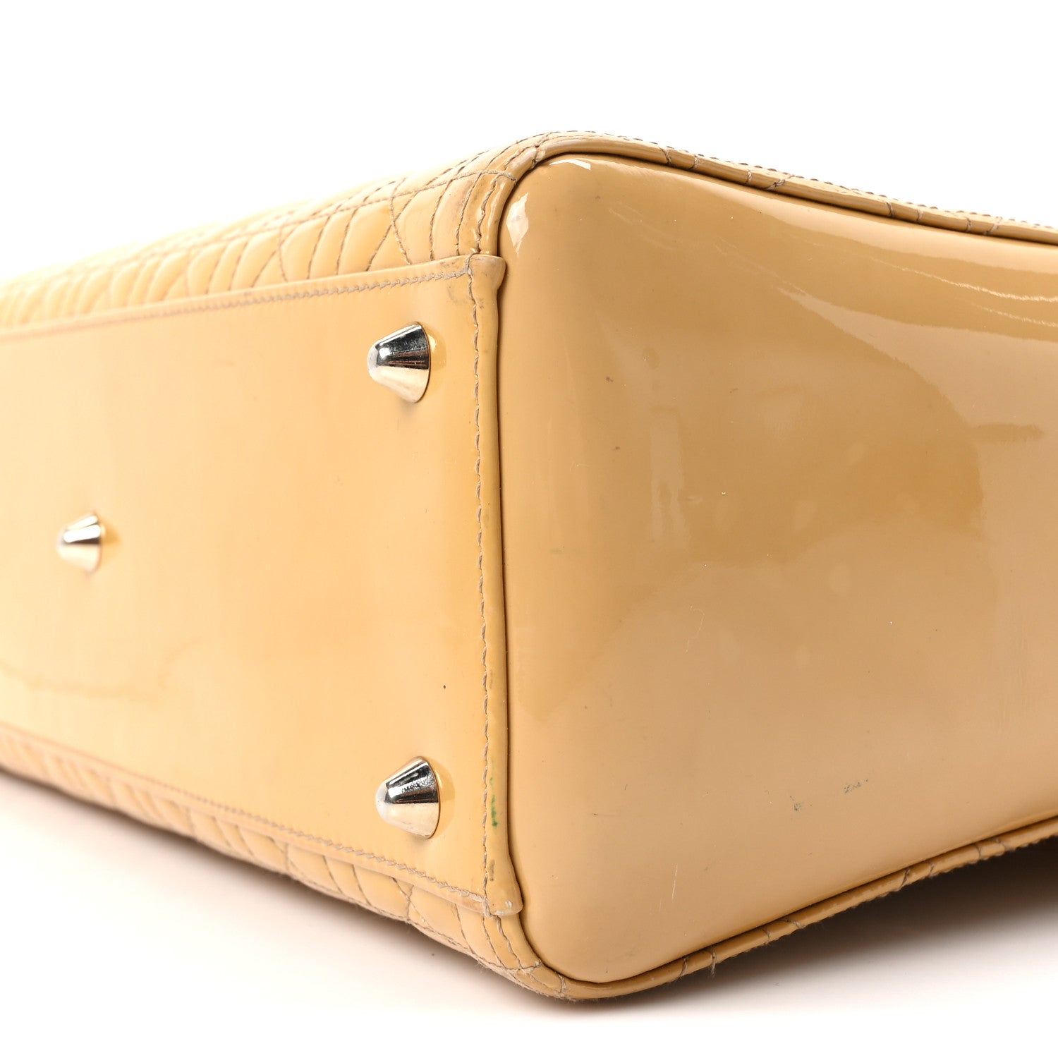 Patent Cannage Large Lady Dior Beige