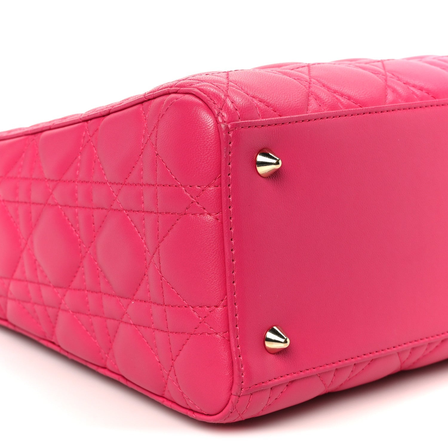 Lambskin Cannage Medium Lady Dior Fuchsia