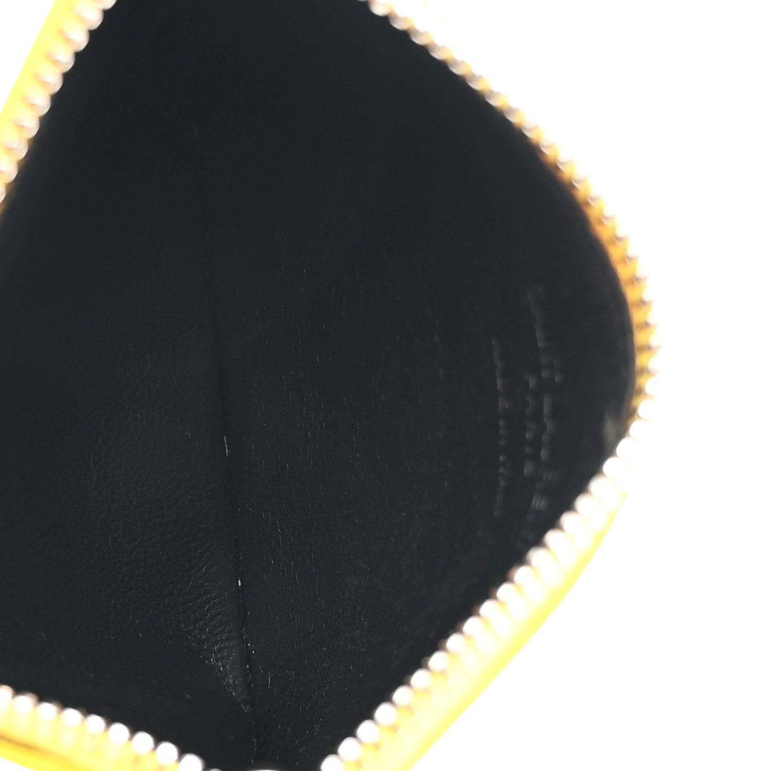 Grained Calfskin 5 Fragments Zip Pouch  Holder Sunflower