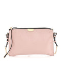 Signature Grain Calfskin Check Embossed Peyton Crossbody Clutch Bag Pale Orchid