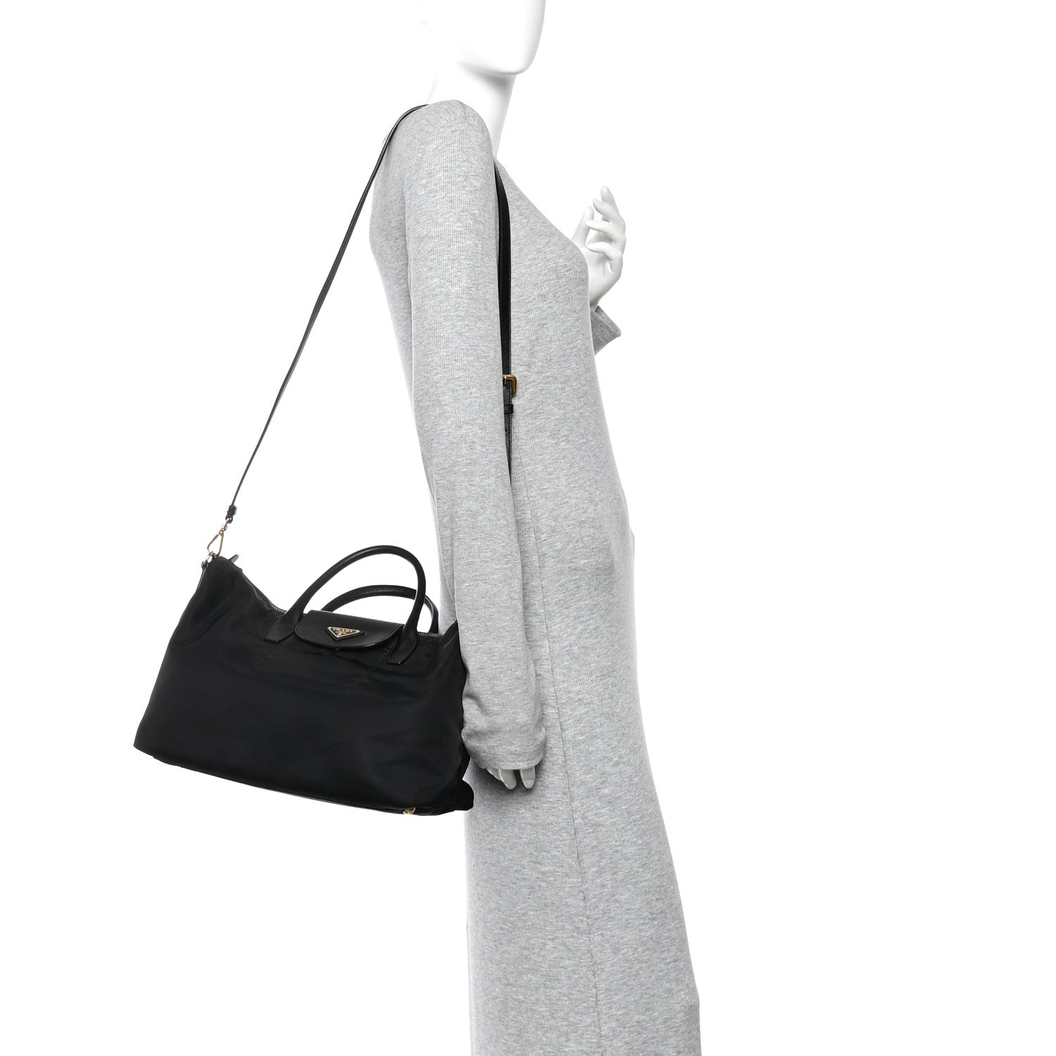 Tessuto Nylon Saffiano Tote Black