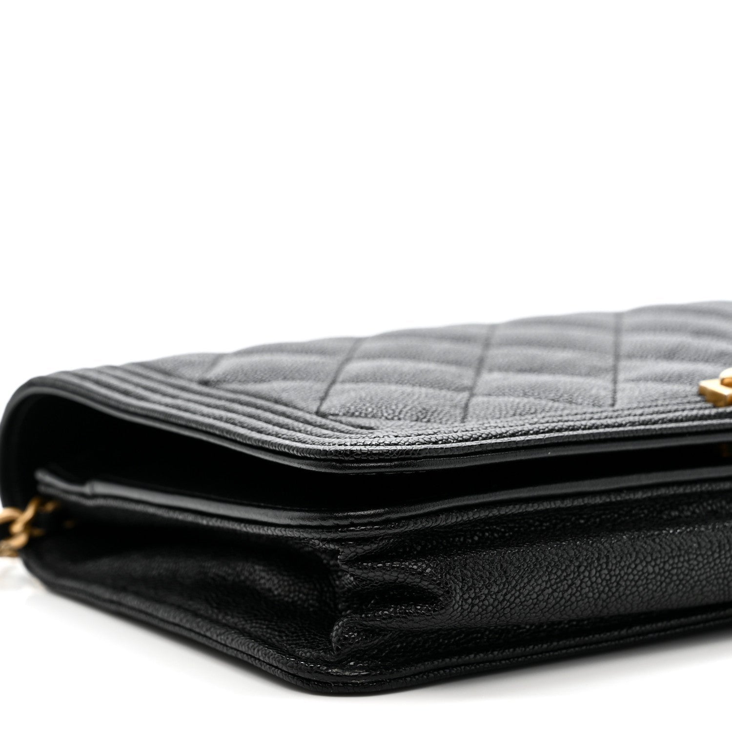 Caviar Quilted Boy Wallet On Chain WOC Black