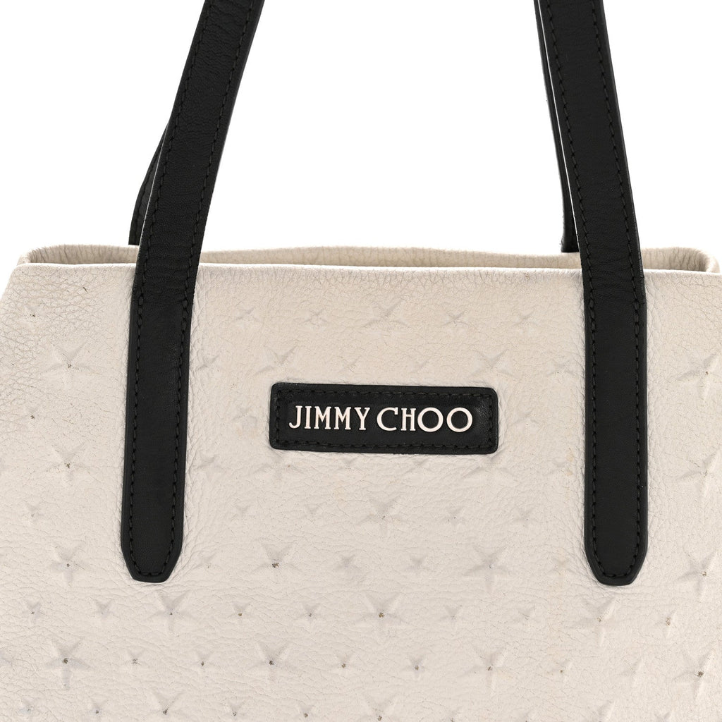 Grained Calfskin Embossed Star Small Sofia Tote Chalk
