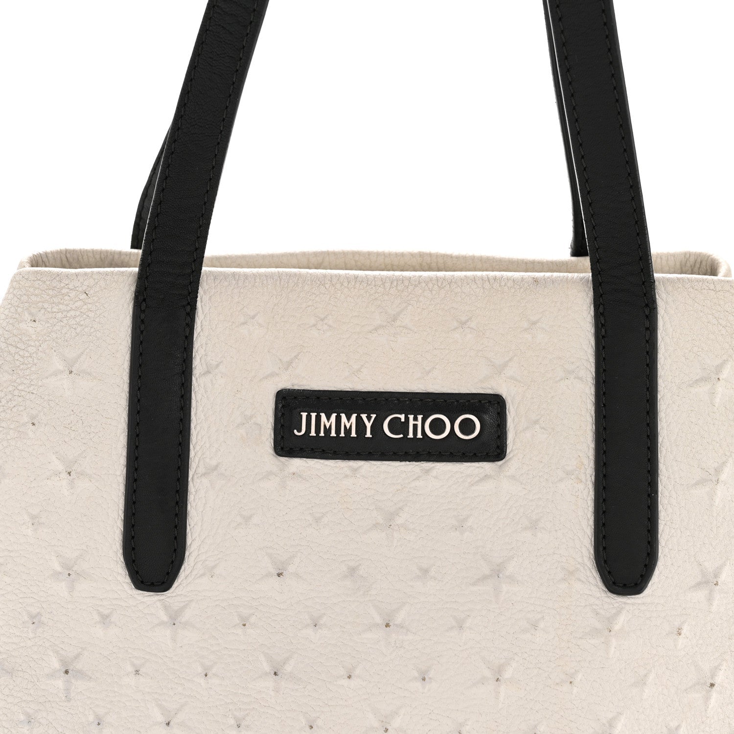 Grained Calfskin Embossed Star Small Sofia Tote Chalk