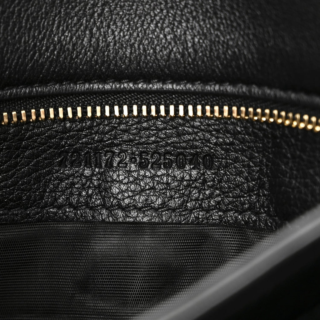 Roxy Calfskin Web Medium Studded Blondie Shoulder Flap Bag Black