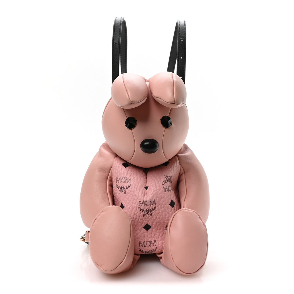 Calfskin Visetos Rabbit Zoo Doll Backpack Soft Pink