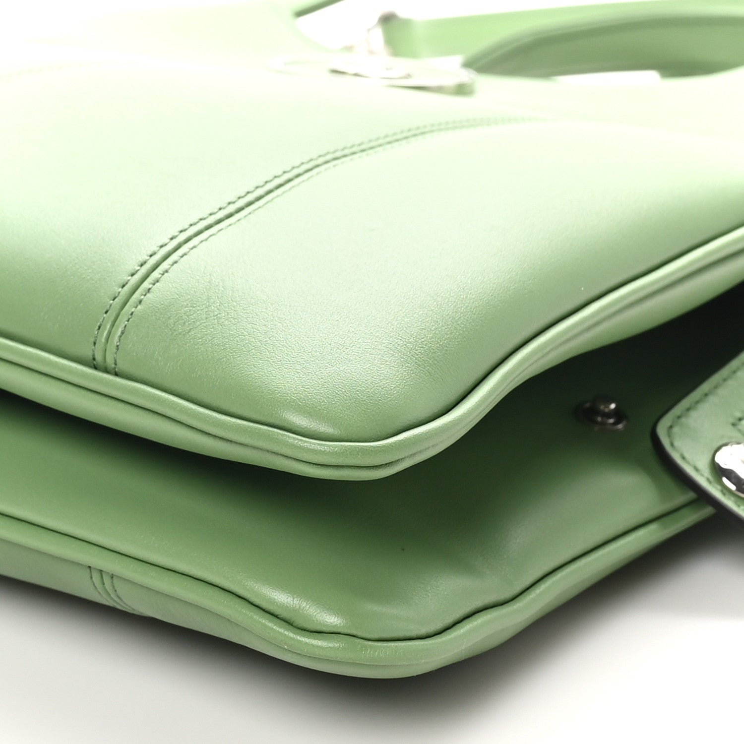 Senna Calfskin Petite GG Small Tote Bag Green Soil Grass