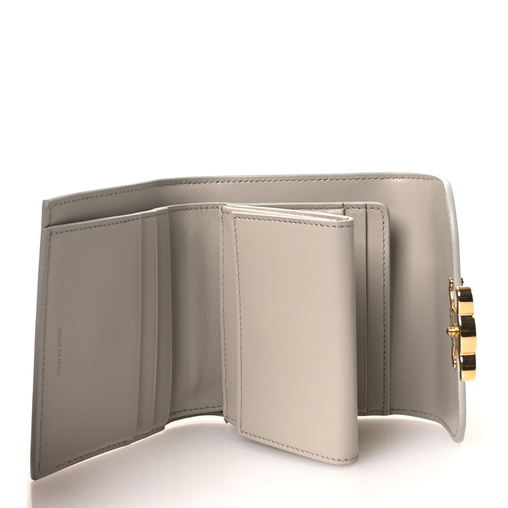 Shiny Calfskin Small Triomphe Wallet Pale Beige