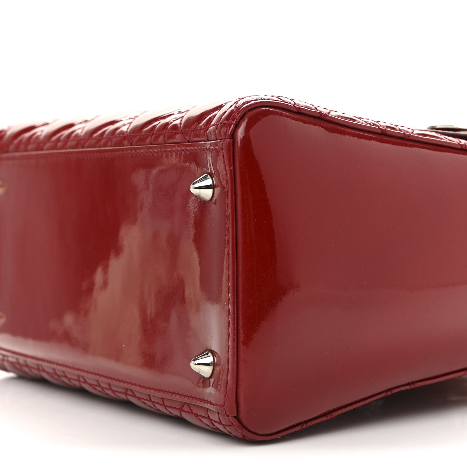 Patent Cannage Medium Lady Dior Red