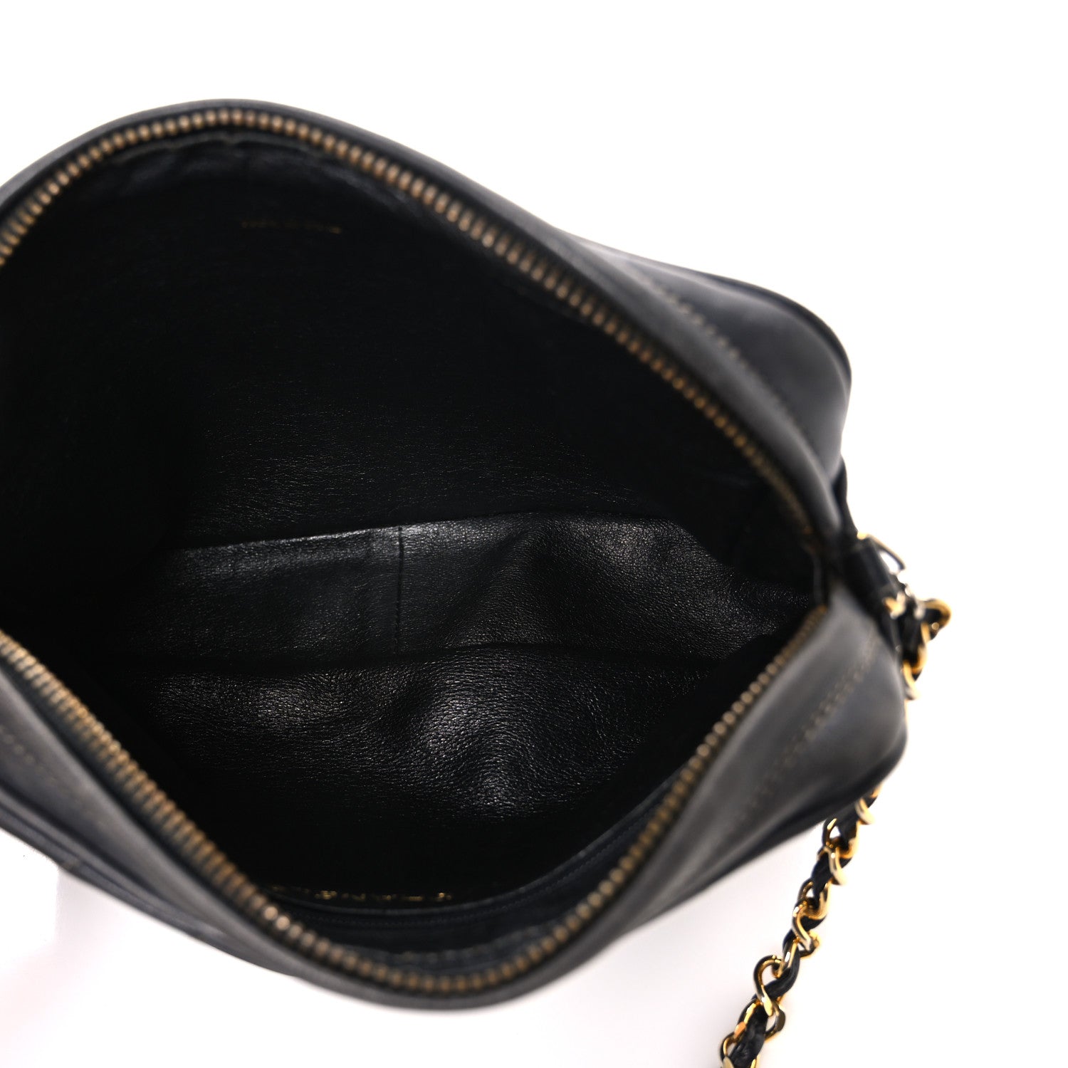 Lambskin Quilted CC Tassel Camera Case Black