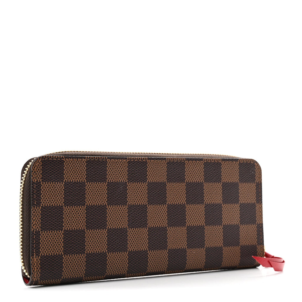 Damier Ebene Clemence Wallet Cherry