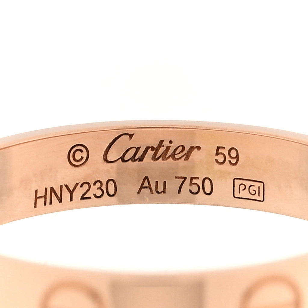 18K Pink Gold 3.5mm LOVE Wedding Band Ring 59 8.75