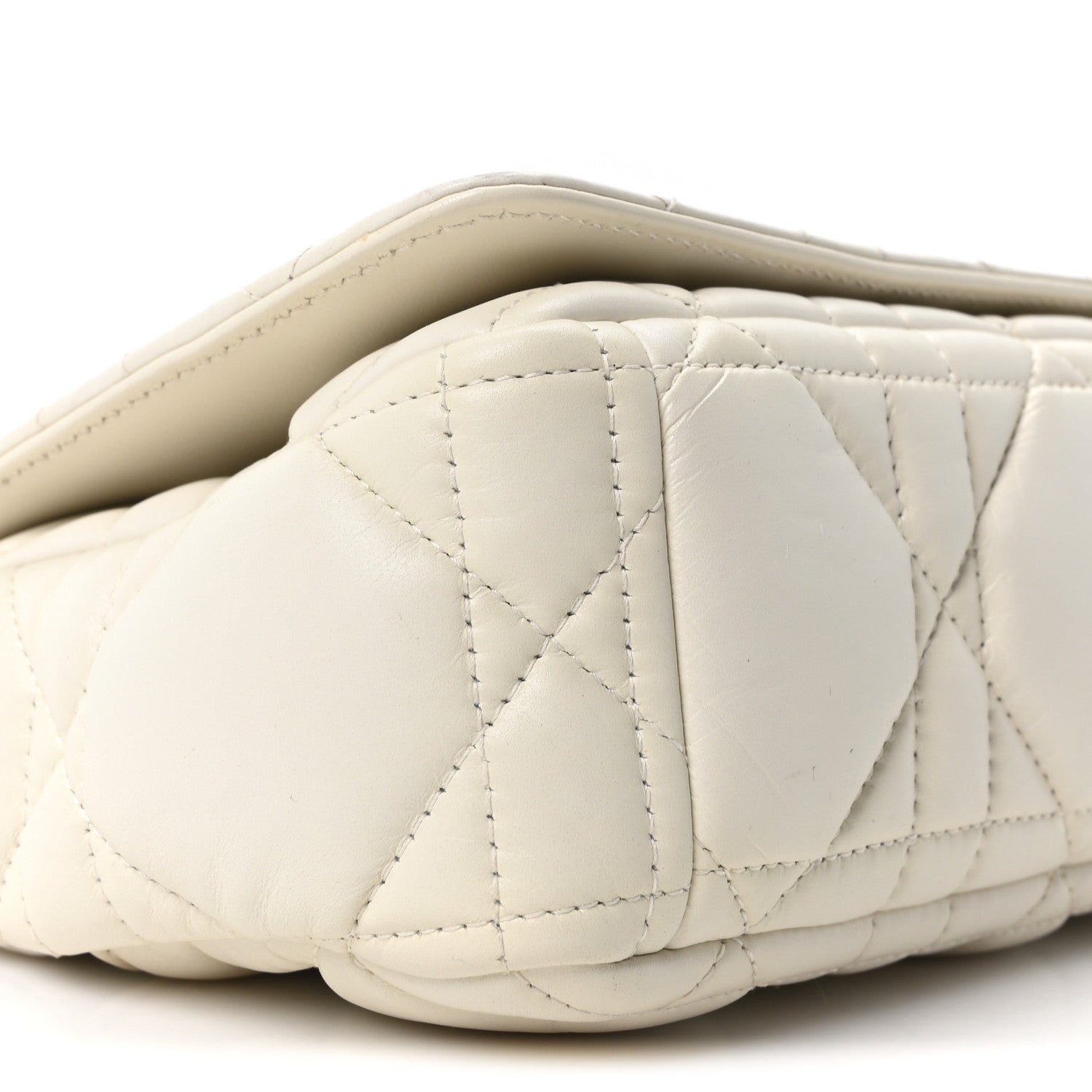 Calfskin Macrocannage Small Caro Bag White