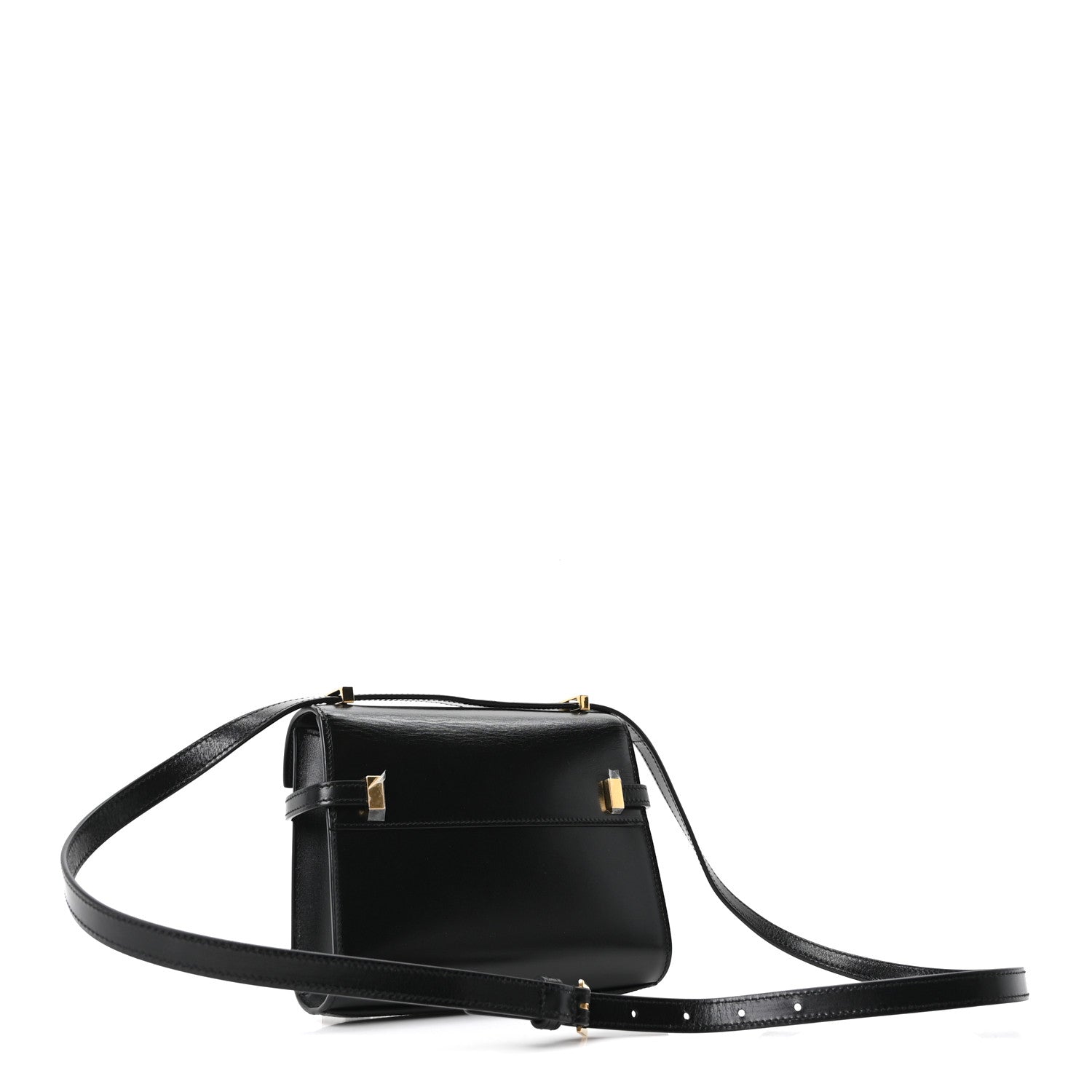 Smooth Calfskin Mini Manhattan Shoulder Bag Black