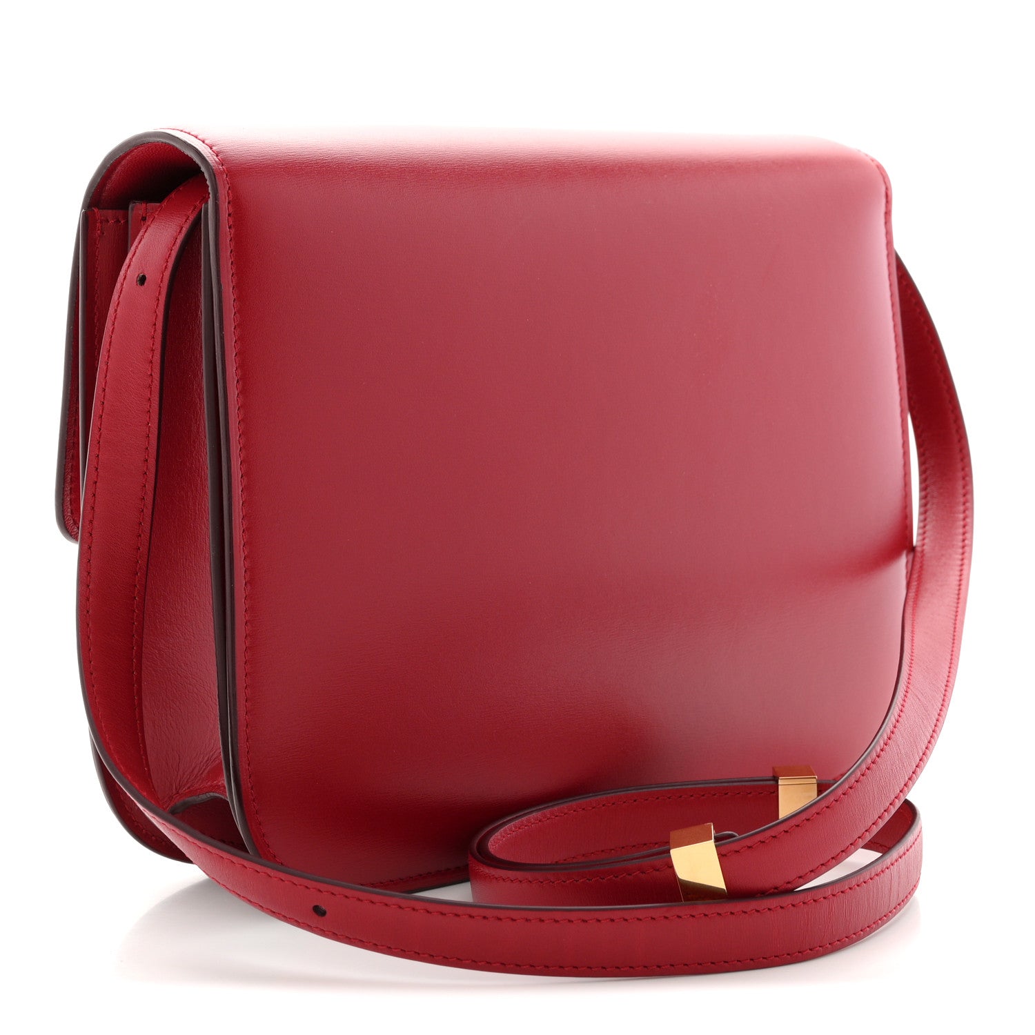 Box Calfskin Medium Classic Box Flap Bag Red