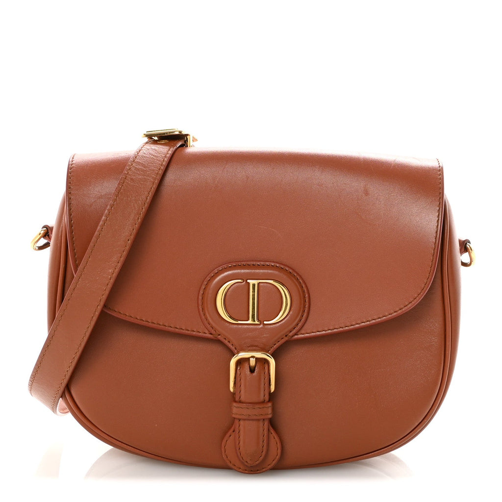 Box Calfskin Medium Bobby Flap Dark Tan