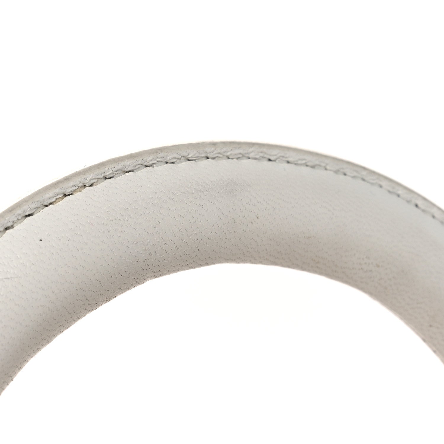 Lambskin Quilted Small Circular Handle Bag White