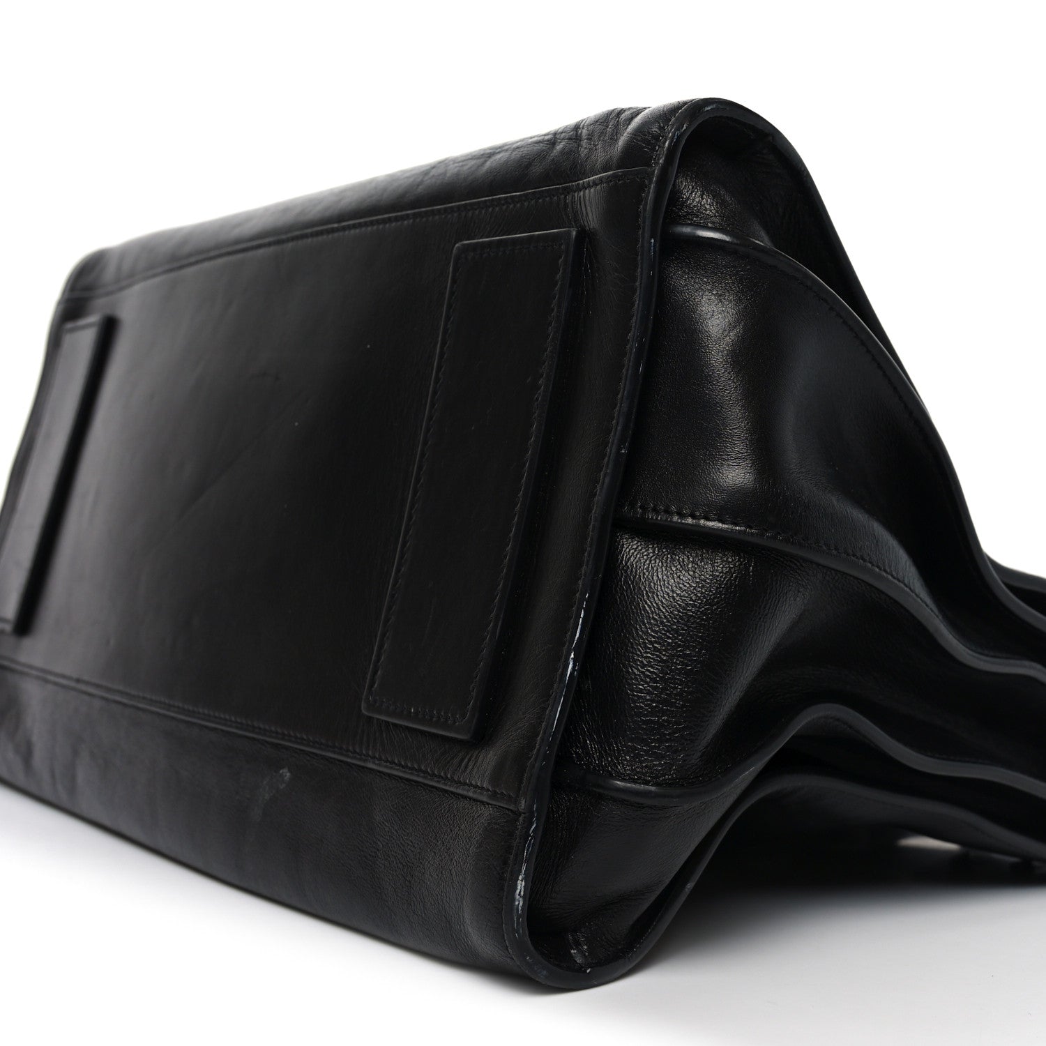 Textured Patent Large Souple Sac De Jour Black