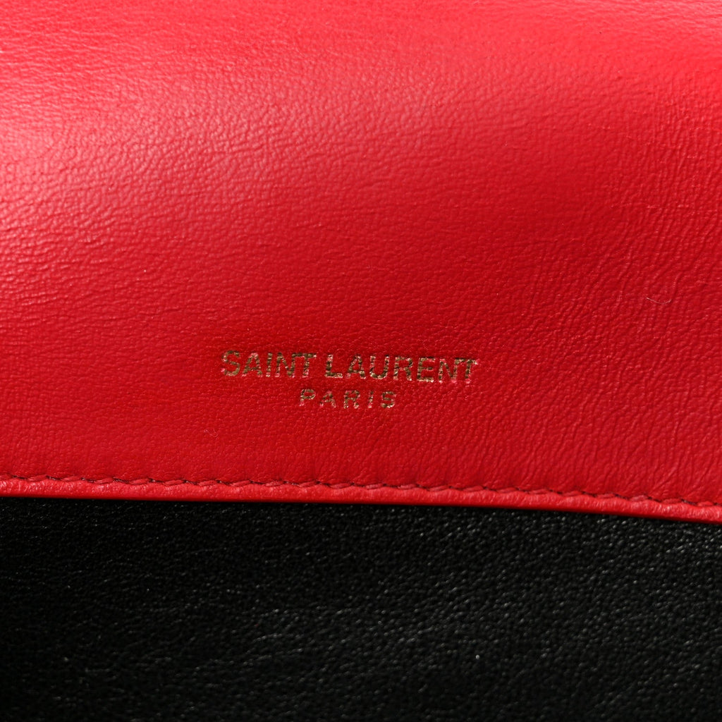Lambskin Matelasse Chevron Monogram Medium Sulpice Bag Red