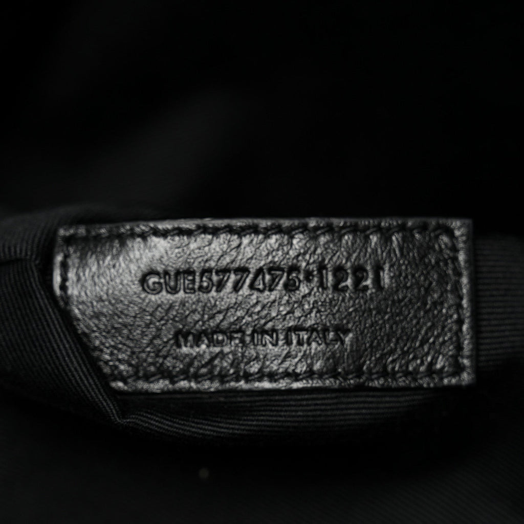Lambskin Quilted Medium Loulou Puffer Monogram Chain Satchel Black