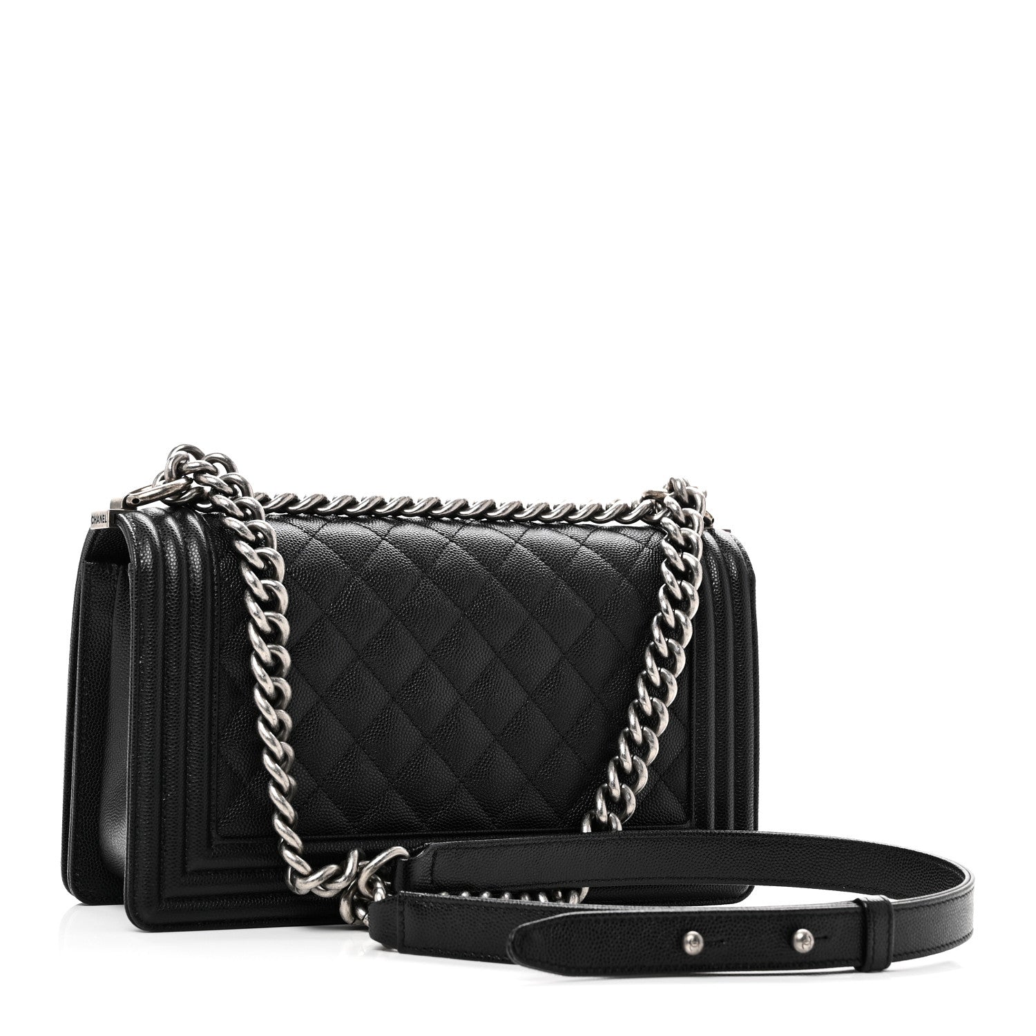Caviar Quilted Medium Boy Flap Black