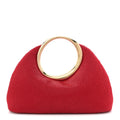 Pony Hair Le Petit Calino Ring Top Handle Bag Red