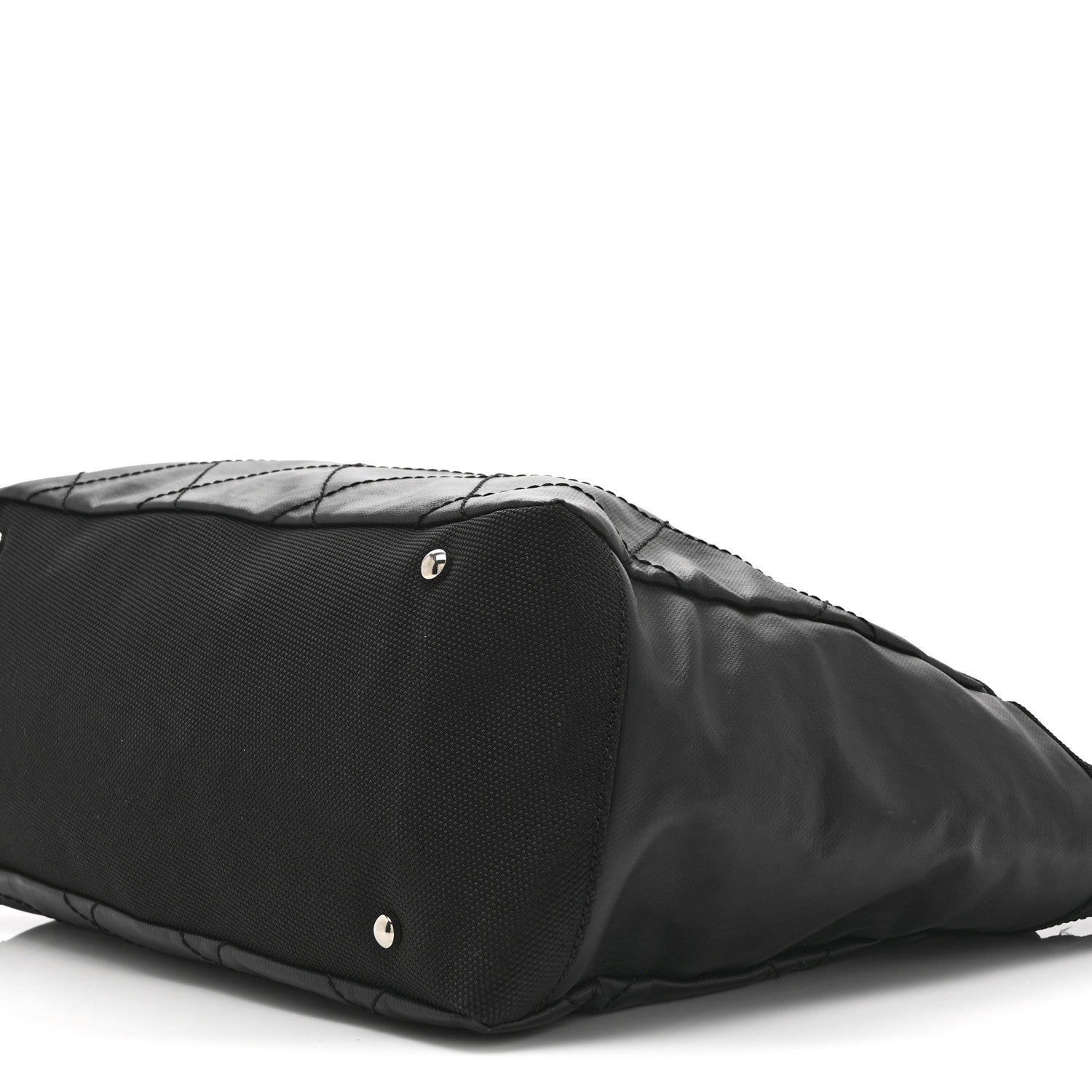 Coated Canvas Quilted Large Paris Biarritz Tote Black
