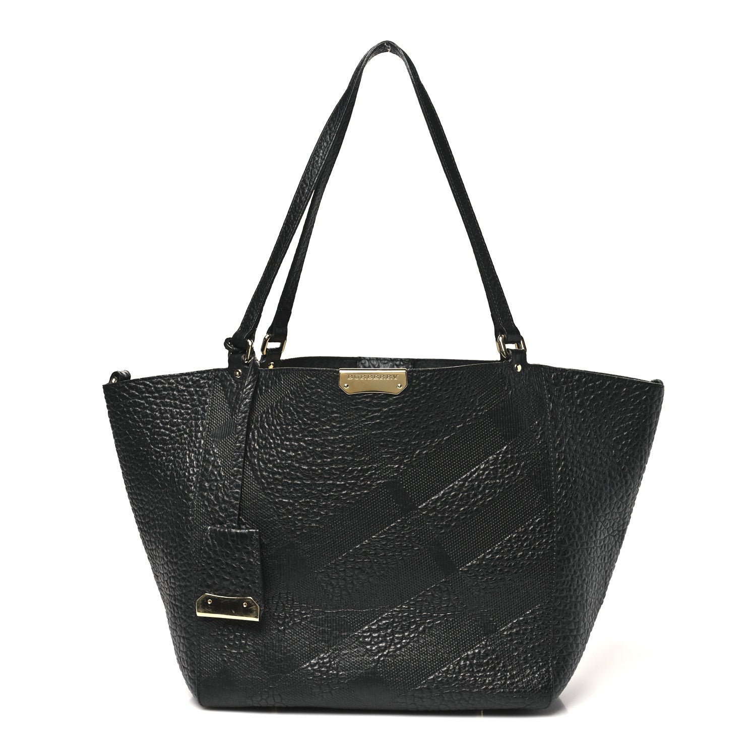 Heritage Grain Check Embossed Medium Dewsbury Tote Black