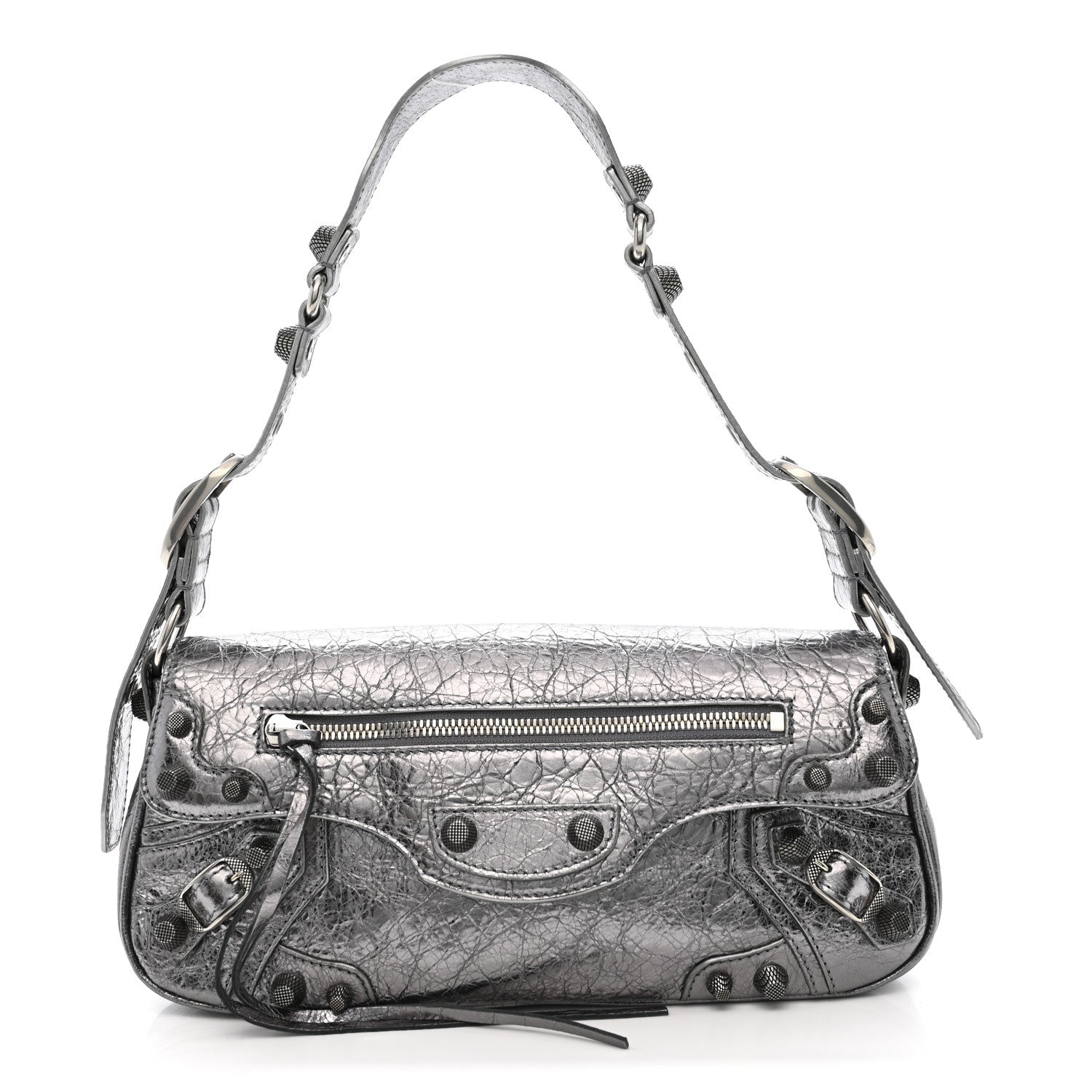 Metallic Agneau Arena Small Le Cagole Sling Bag Silver